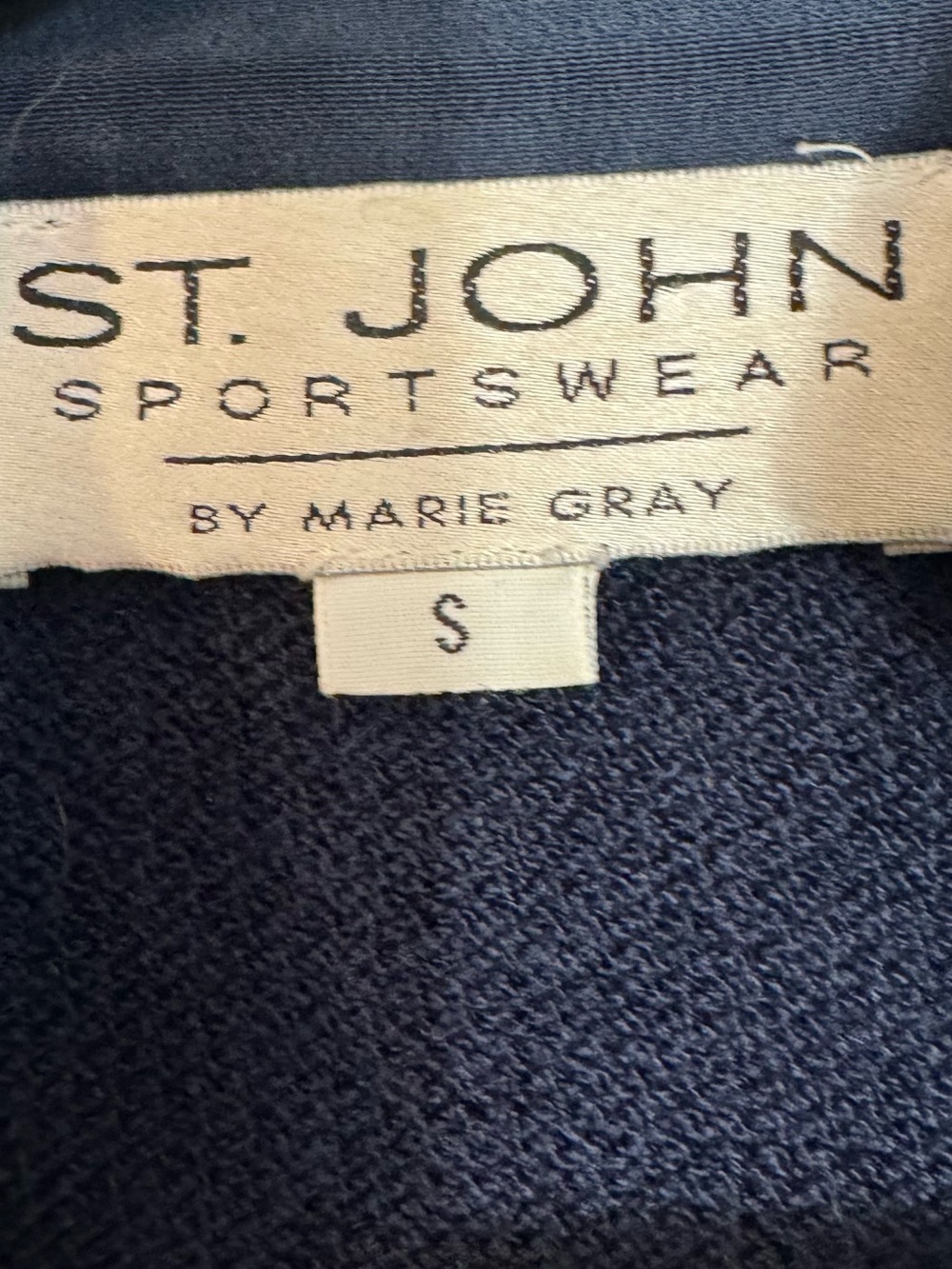 St John Crested Nautical Navy Zip Up Jacket Santana Knit Vintage USA Small - Picture 9 of 12